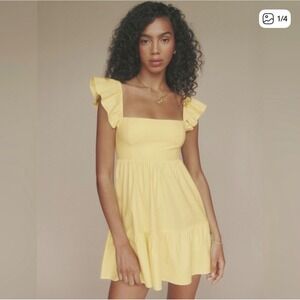 Reformation Jeune Dress in Zest (Butter Yellow), Women's Size 6